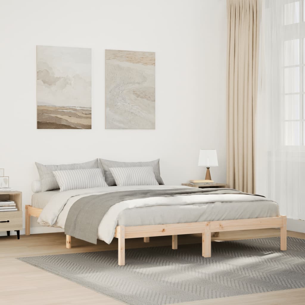 Dugi okvir kreveta bez madraca 140 x 220 cm od borovine