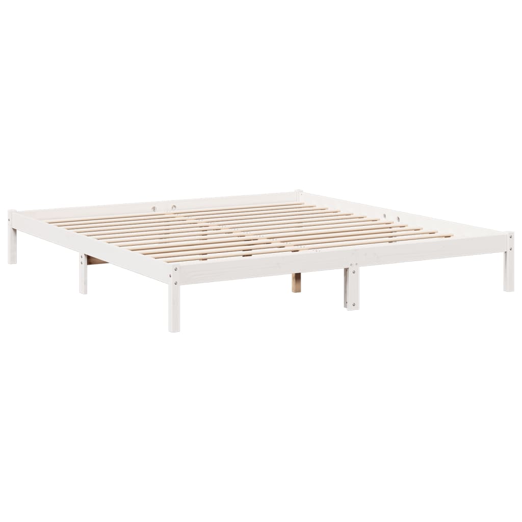 Dugi okvir kreveta bez madraca bijeli 200 x 220 cm od borovine