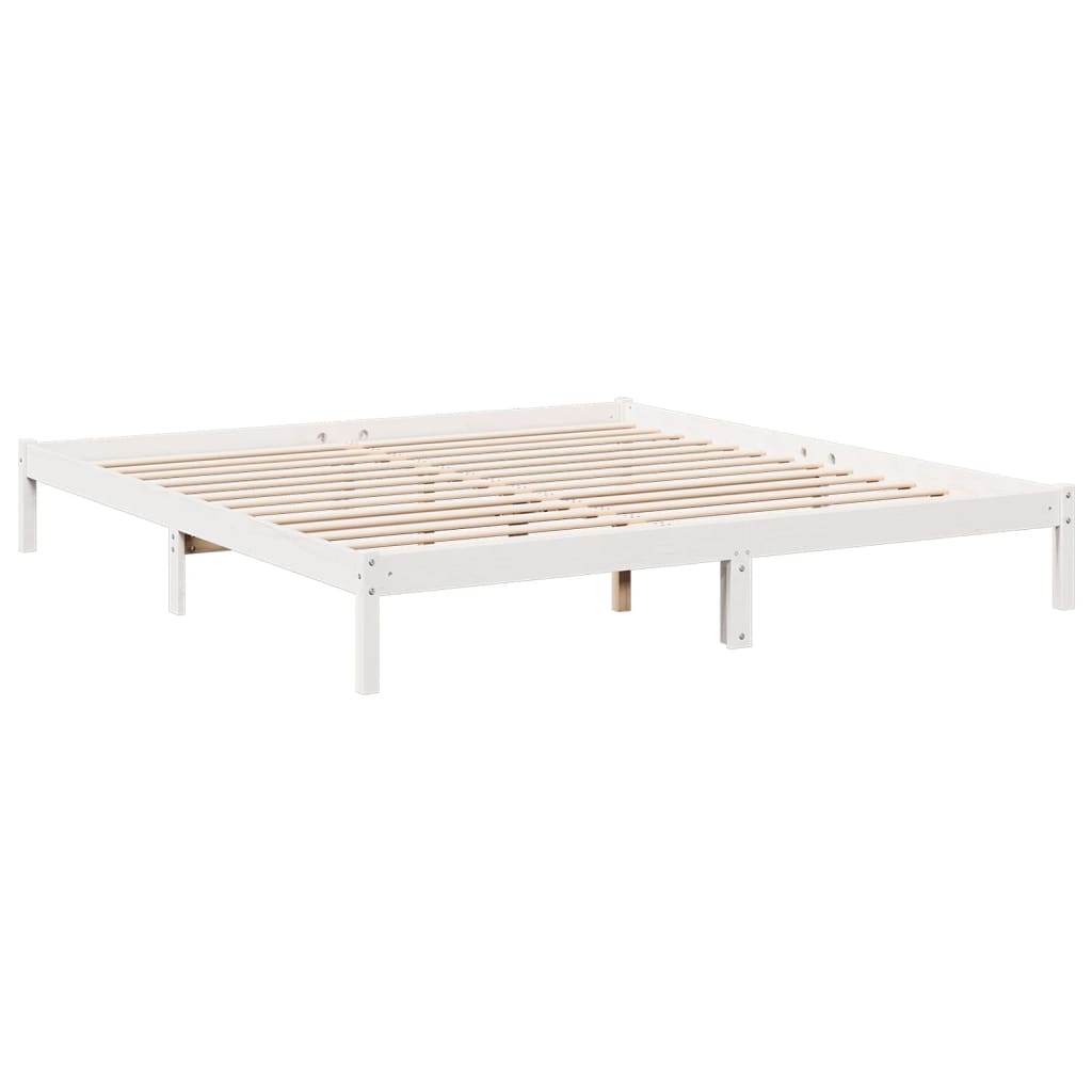 Dugi okvir kreveta bez madraca bijeli 200 x 220 cm od borovine