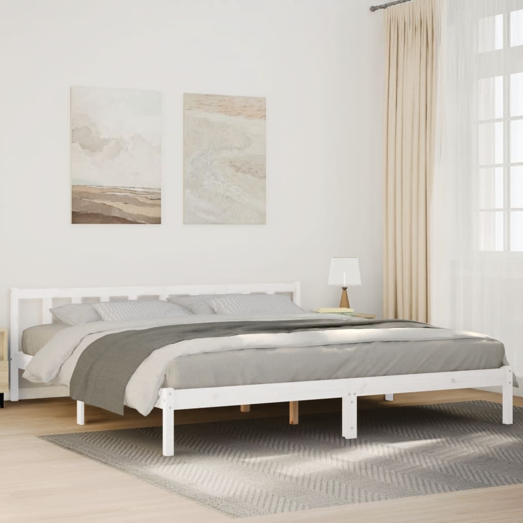 Dugi okvir kreveta bez madraca bijeli 180 x 210 cm od borovine