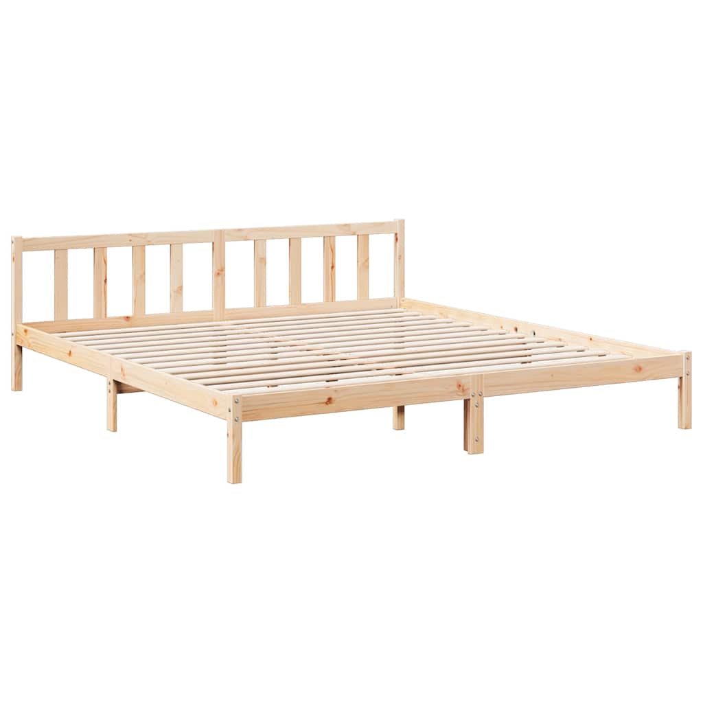 Dugi okvir kreveta bez madraca bijeli 200x210 cm od borovine