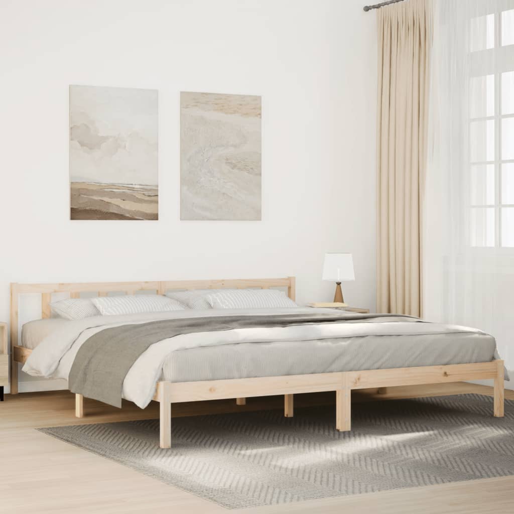 Dugi okvir kreveta bez madraca bijeli 200x210 cm od borovine