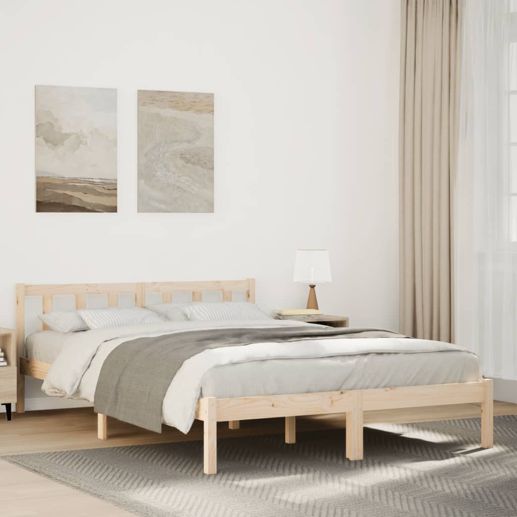 Dugi okvir kreveta bez madraca 140 x 220 cm od borovine