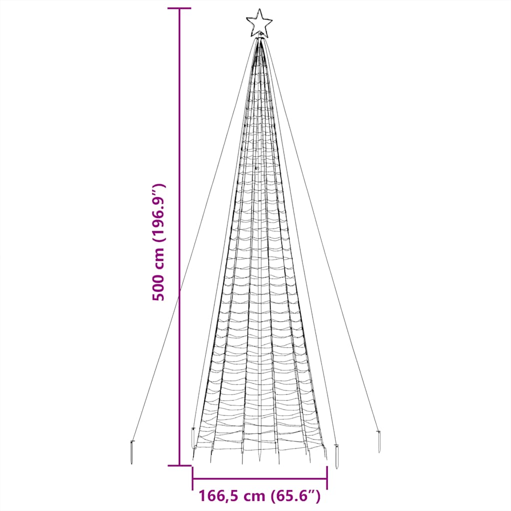 LED božićno drvce sa šiljcima 1534 LED toplo bijelo 500 cm