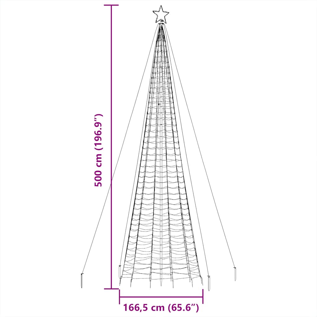LED božićno drvce sa šiljcima 1534 LED plavo 500 cm