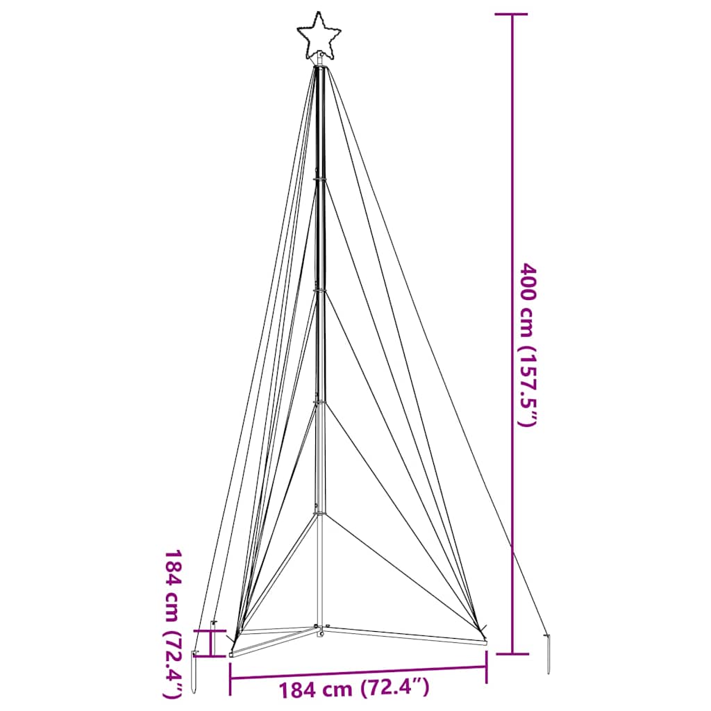 LED božićno drvce 615 LED hladno bijelo 404,5 cm