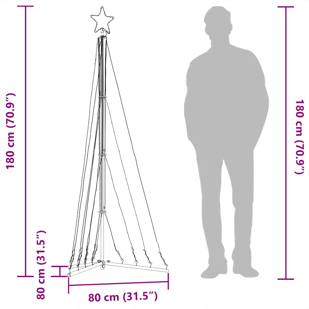 LED božićno drvce 339 LED toplo bijelo 187 cm