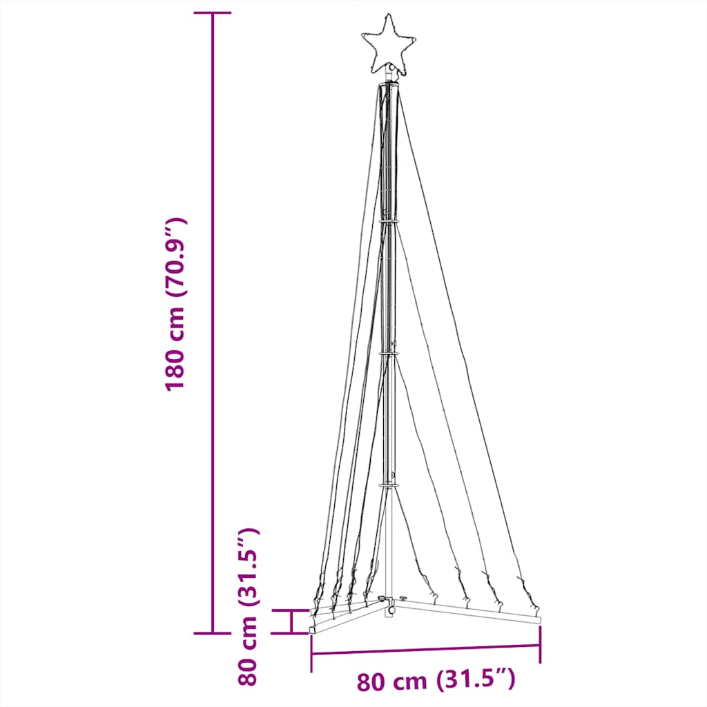 LED božićno drvce 339 LED šarenih 187 cm