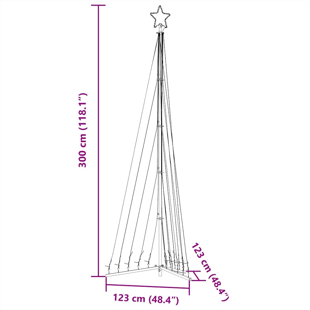 LED božićno drvce 495 LED dioda plavo 300,5 cm