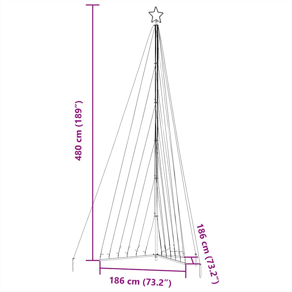 LED božićno drvce 789 LED hladno bijelo 476 cm