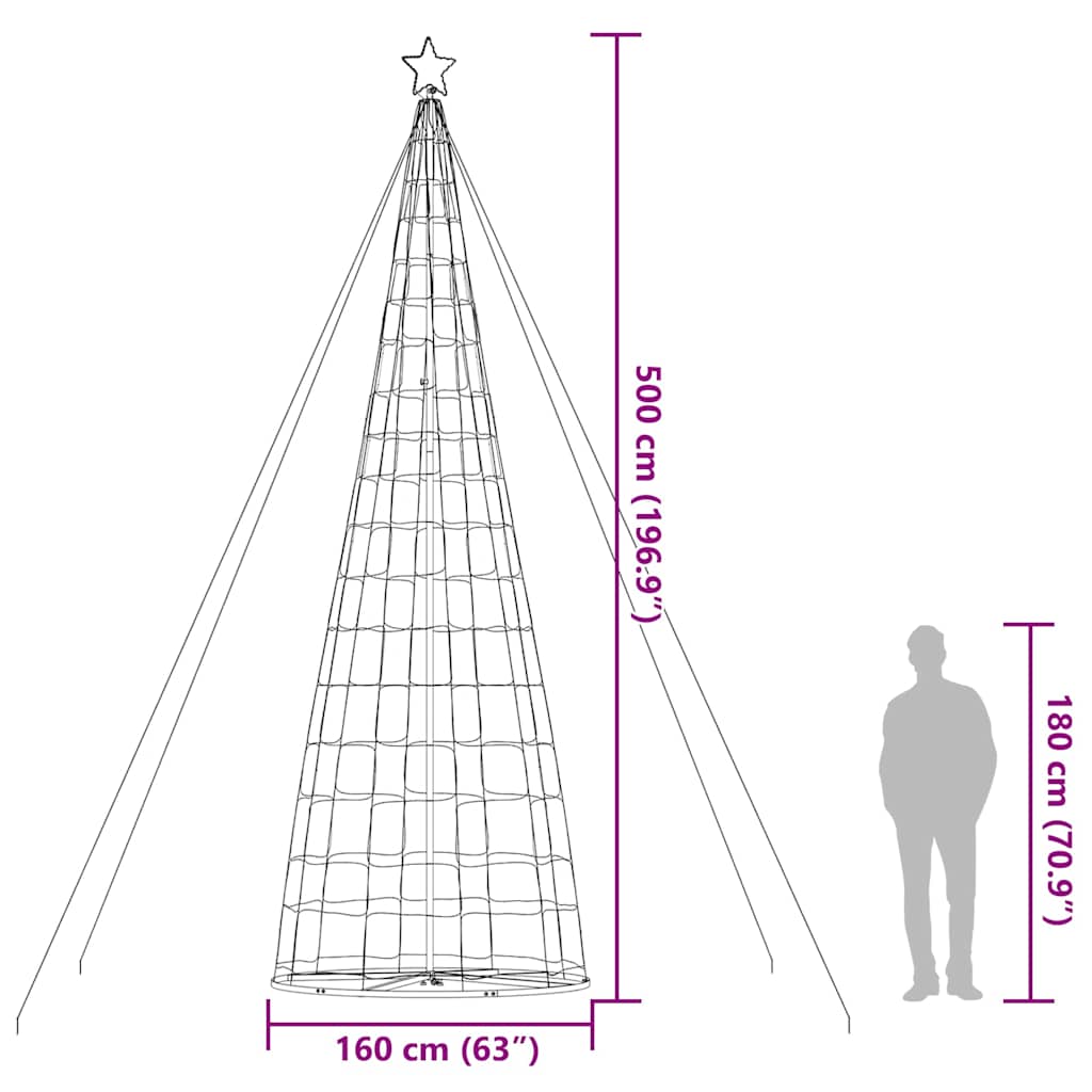 LED božićno drvce 1534 LED diode plave 500 cm