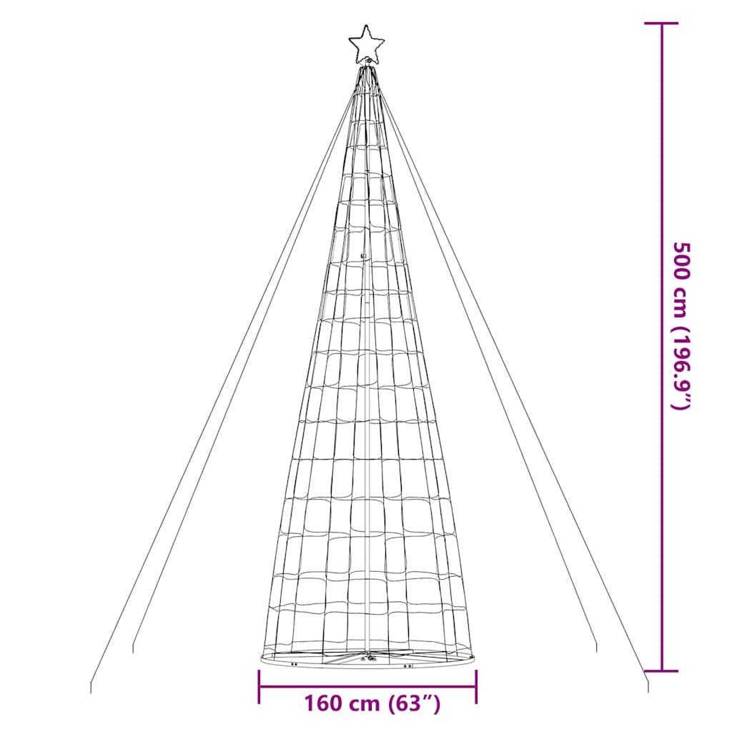 LED božićno drvce 1534 LED diode plave 500 cm
