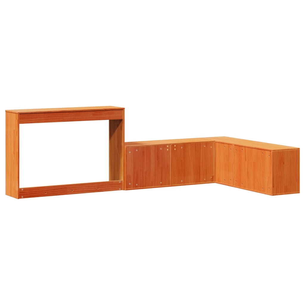 Noćni ormarić sa stolom voštano smeđi 222x122x75 cm od borovine