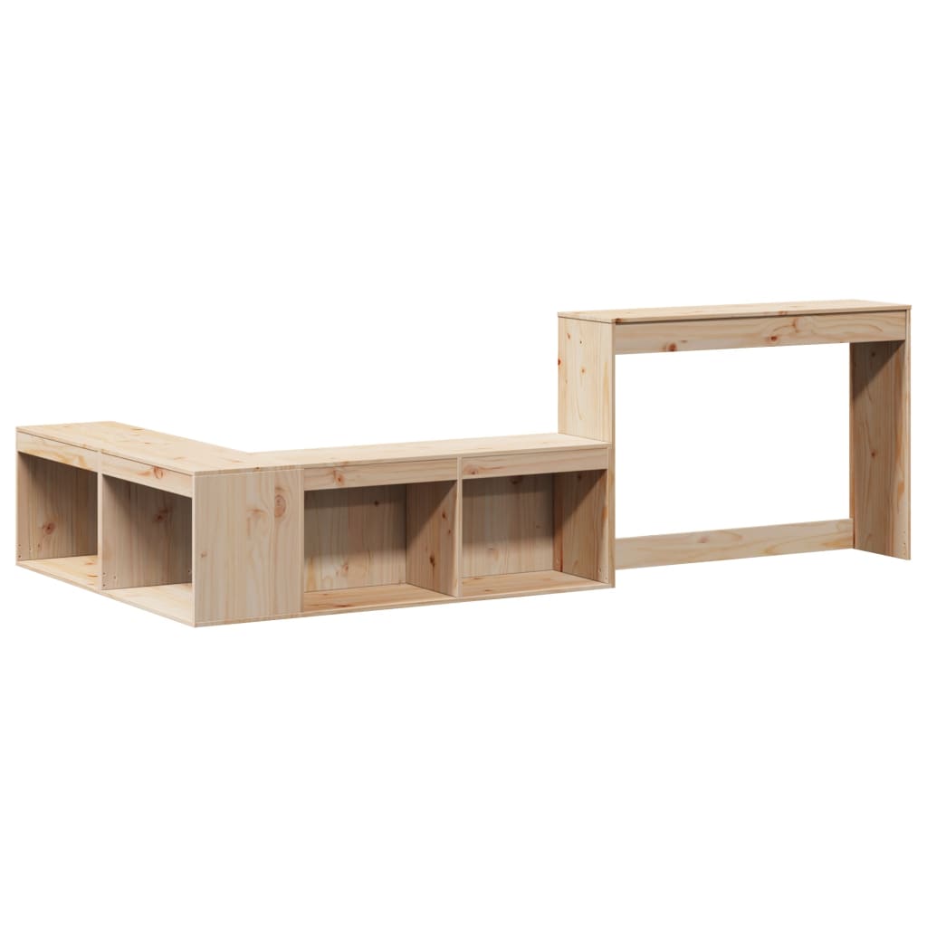 Noćni ormarić s radnim stolom 222x122x75 cm od masivne borovine