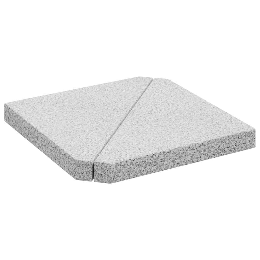 Utezi za kišobran 2 kom. sivi granit trokutasti 14 kg