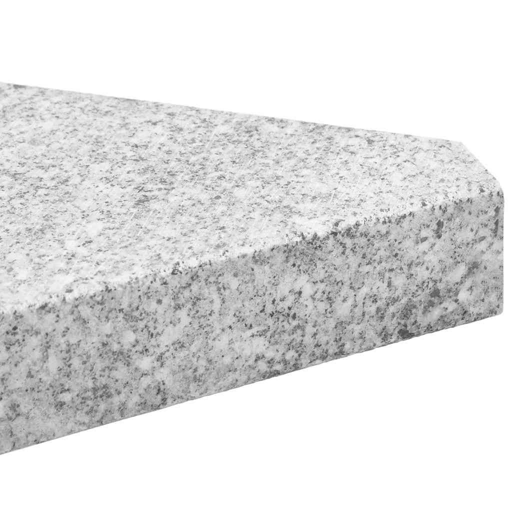 Utezi za kišobran 2 kom. sivi granit trokutasti 14 kg