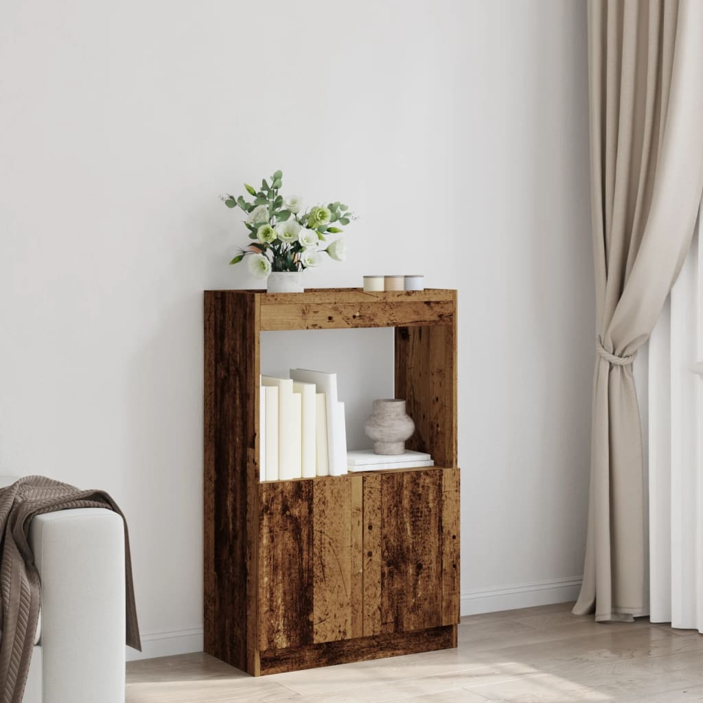Visoka komoda boja staro drvo 63x33x100 cm konstruirano drvo