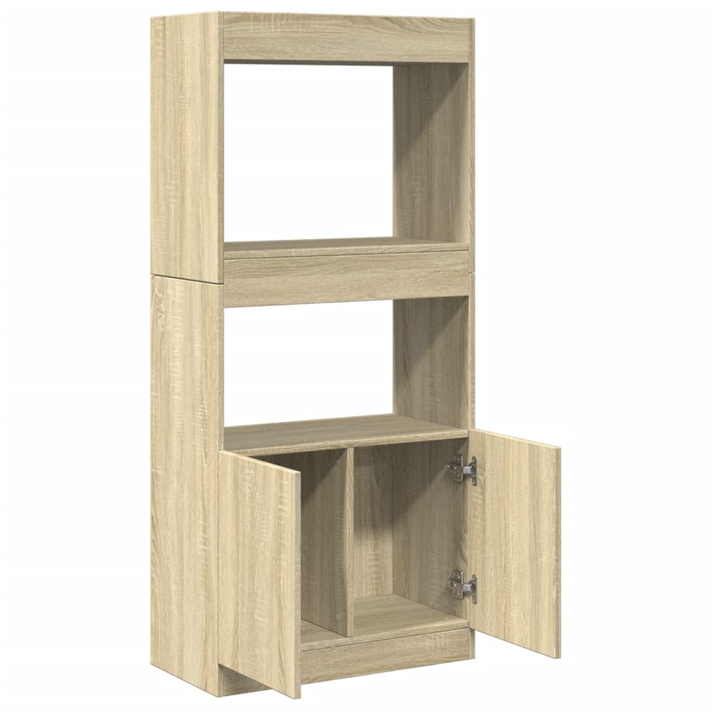 Visoka komoda boja hrasta 63x33x140 cm od konstruiranog drva