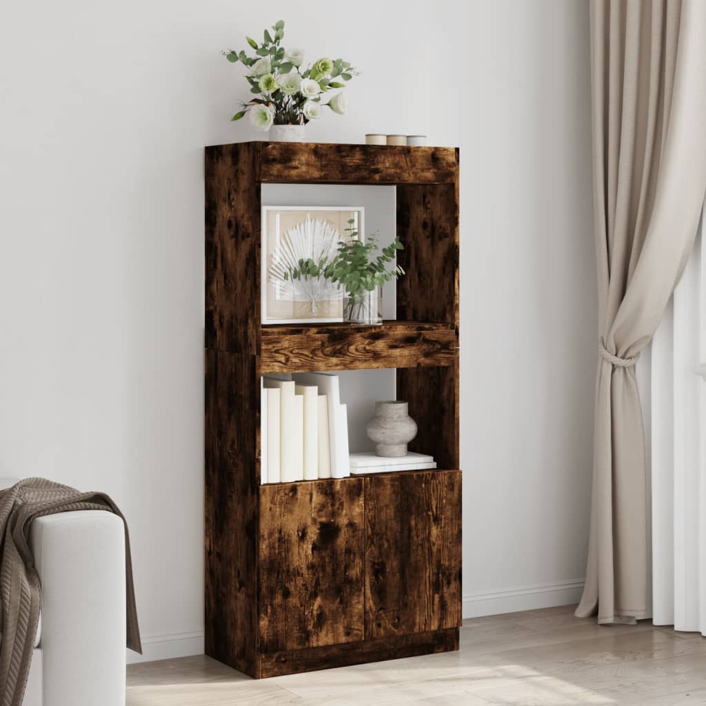 Visoka komoda boja hrasta 63x33x140 cm od konstruiranog drva