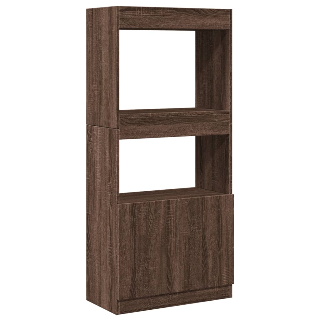 Visoka komoda boja hrasta 63x33x140 cm od konstruiranog drva