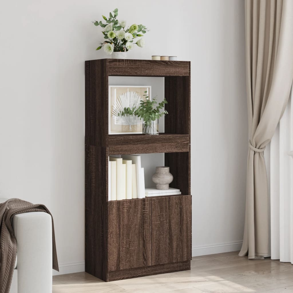 Visoka komoda boja hrasta 63x33x140 cm od konstruiranog drva