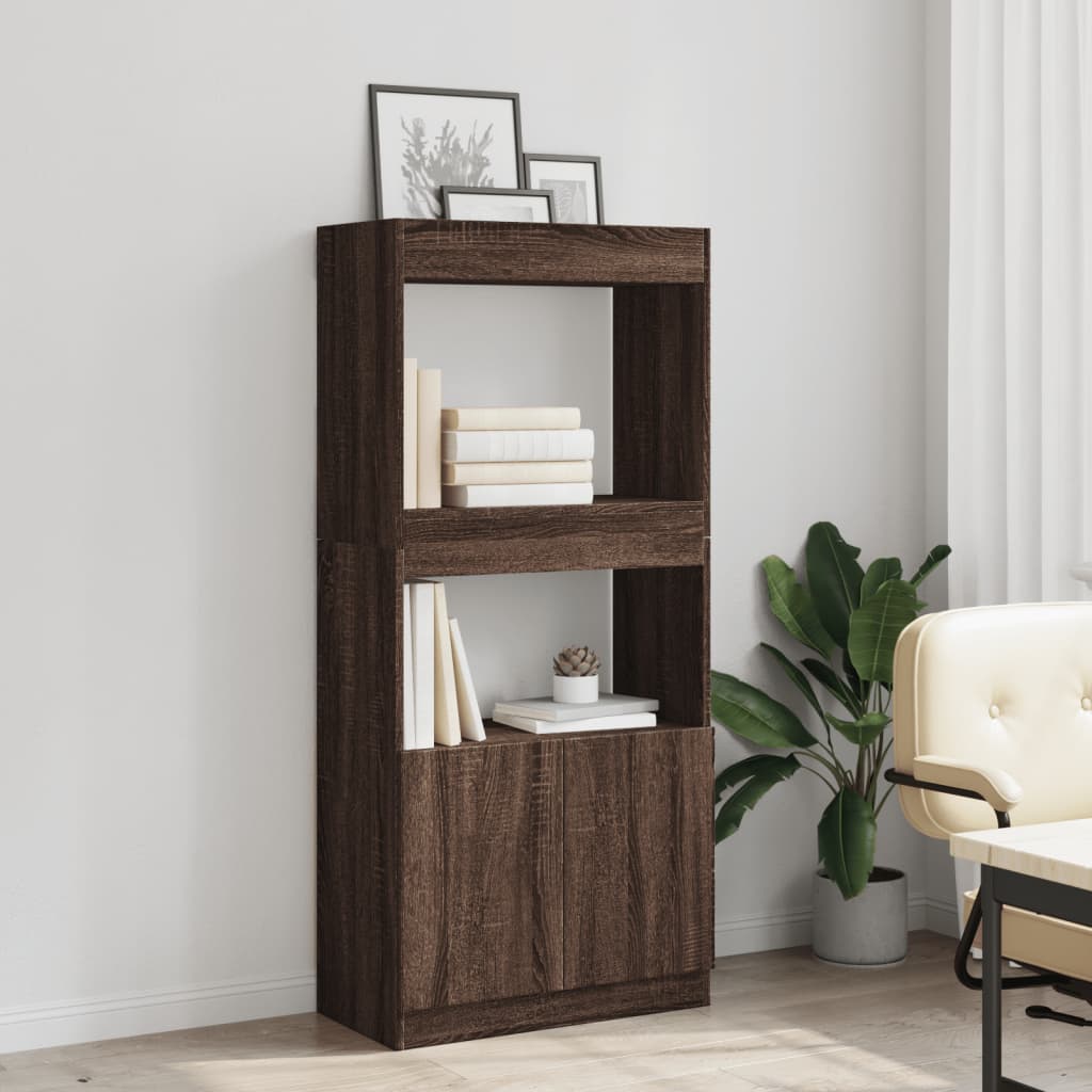 Visoka komoda boja hrasta 63x33x140 cm od konstruiranog drva