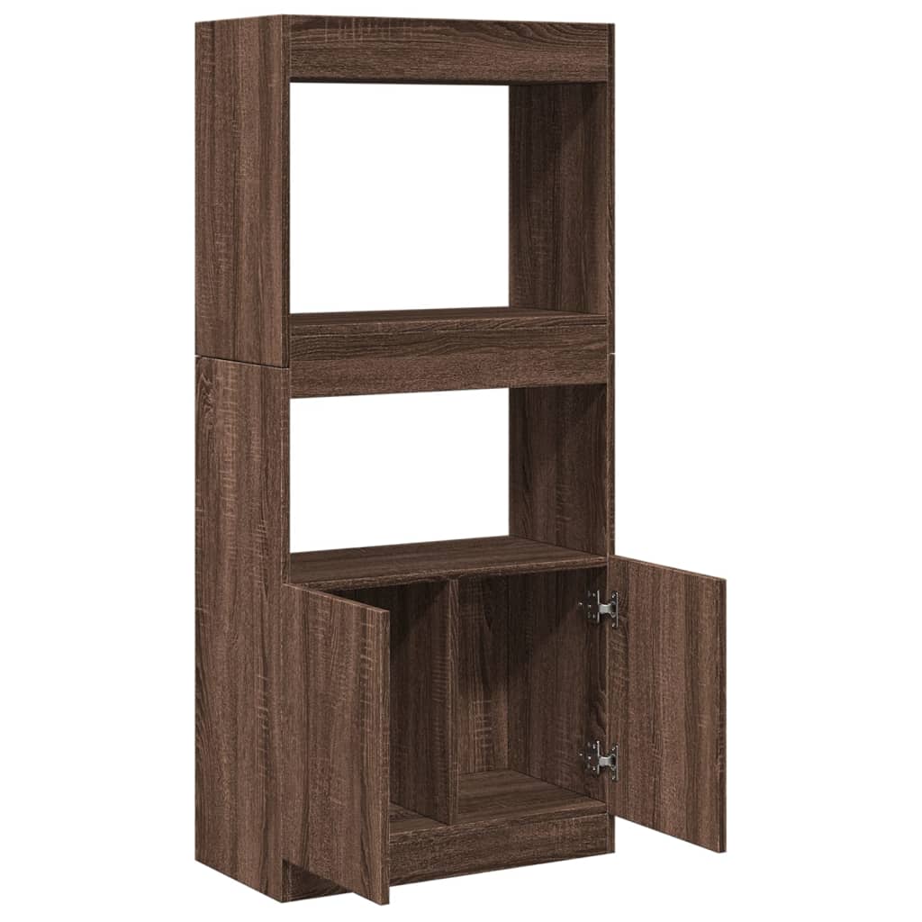 Visoka komoda boja hrasta 63x33x140 cm od konstruiranog drva