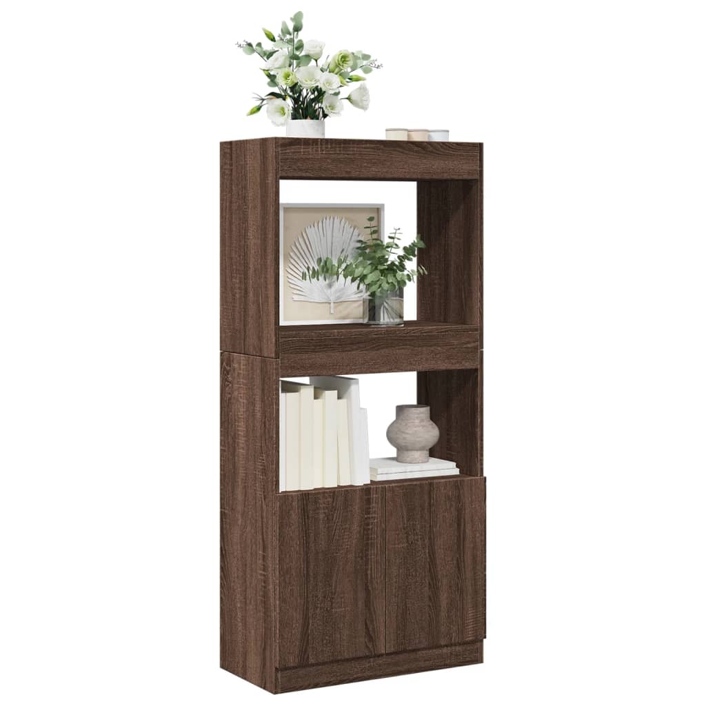 Visoka komoda boja hrasta 63x33x140 cm od konstruiranog drva