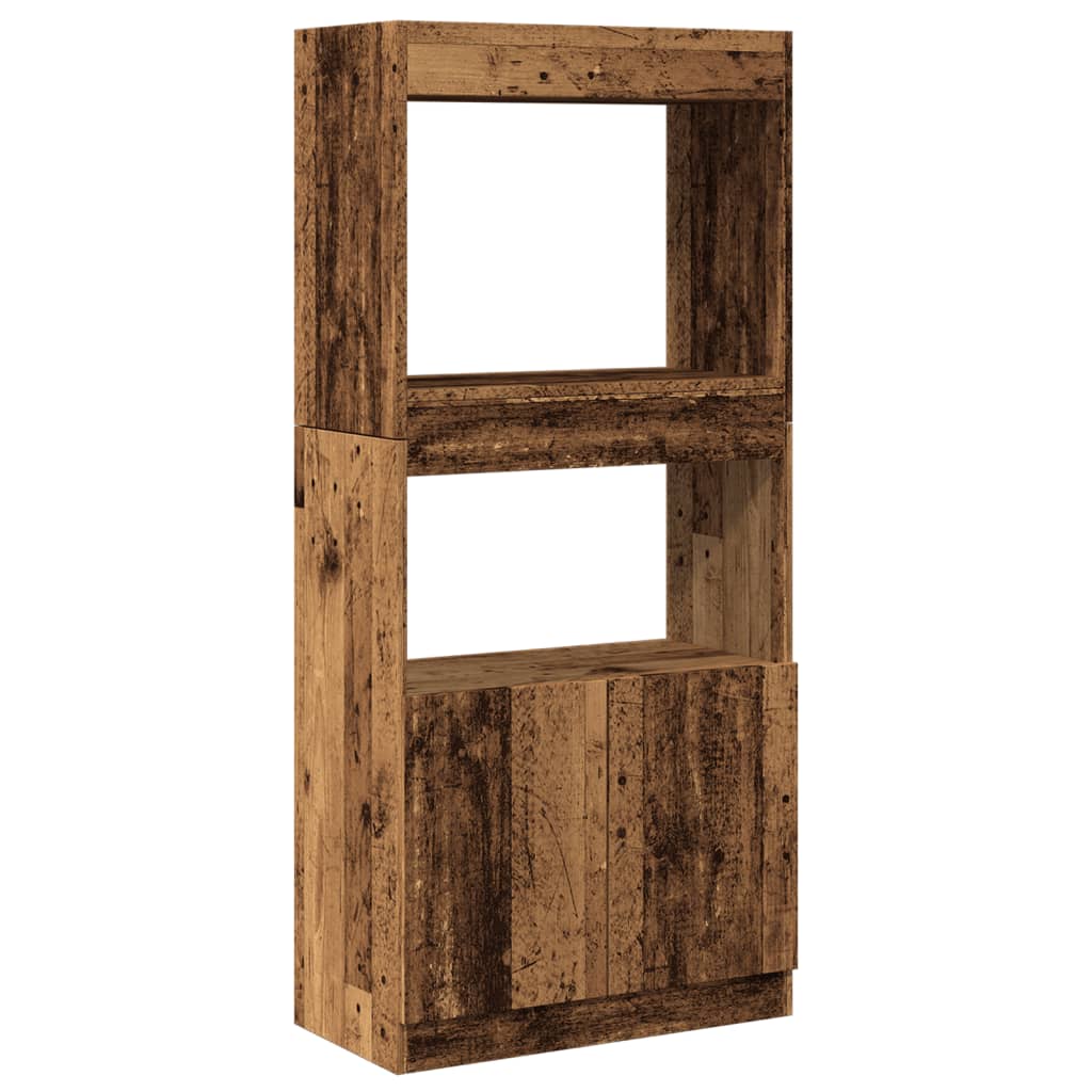 Visoka komoda boja staro drvo 63x33x140 cm konstruirano drvo