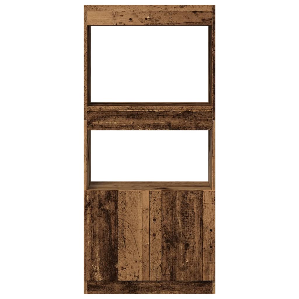 Visoka komoda boja staro drvo 63x33x140 cm konstruirano drvo