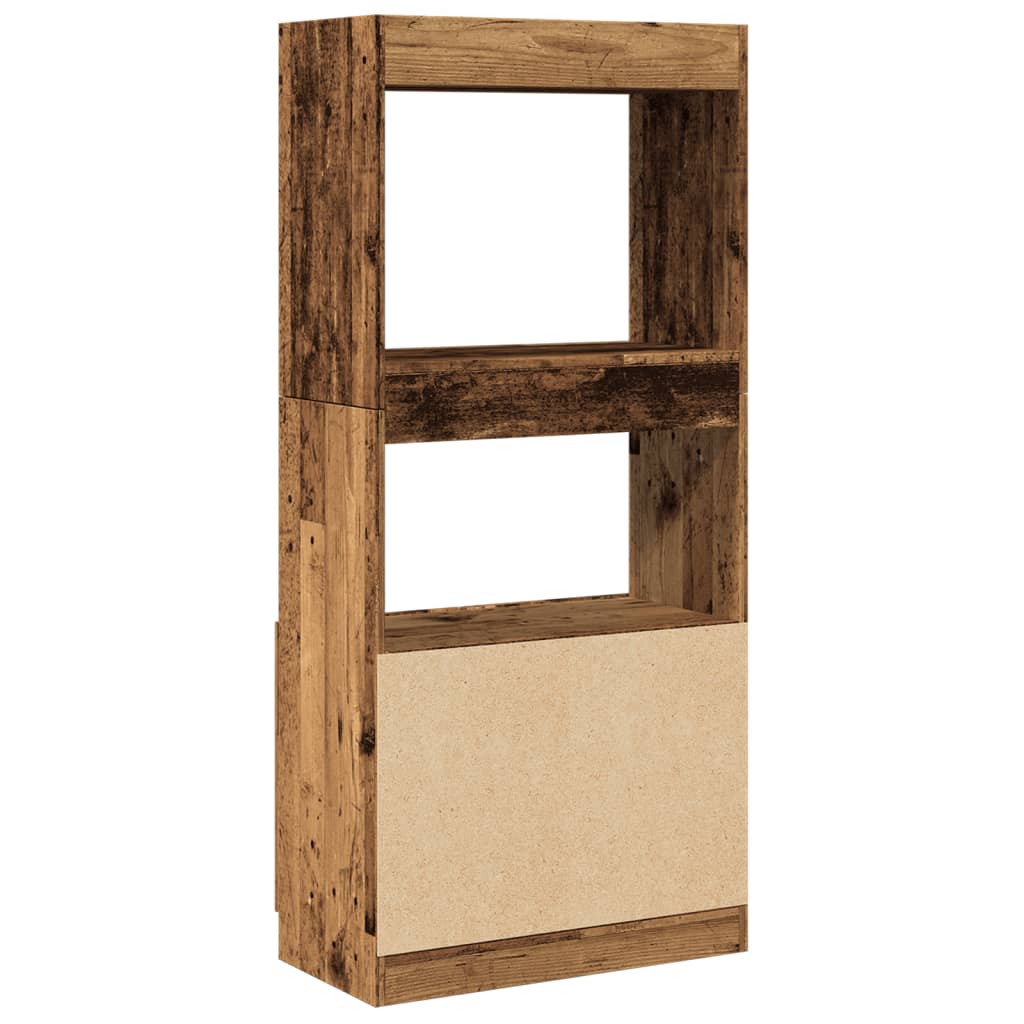 Visoka komoda boja staro drvo 63x33x140 cm konstruirano drvo