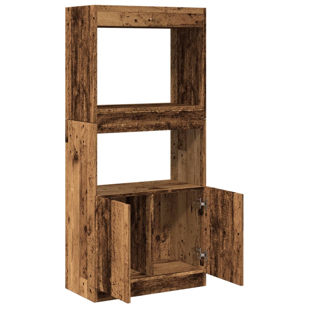 Visoka komoda boja staro drvo 63x33x140 cm konstruirano drvo