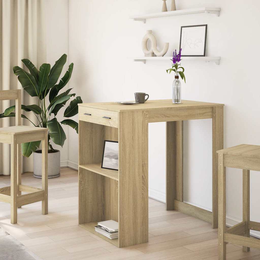 Barski stol boja hrasta 102x70x103,5 cm konstruirano drvo
