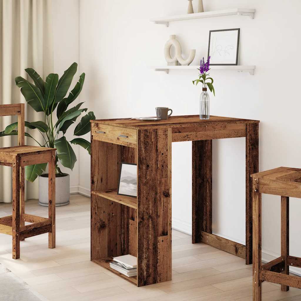 Barski stol boja starog drva 102x70x103,5 cm konstruirano drvo