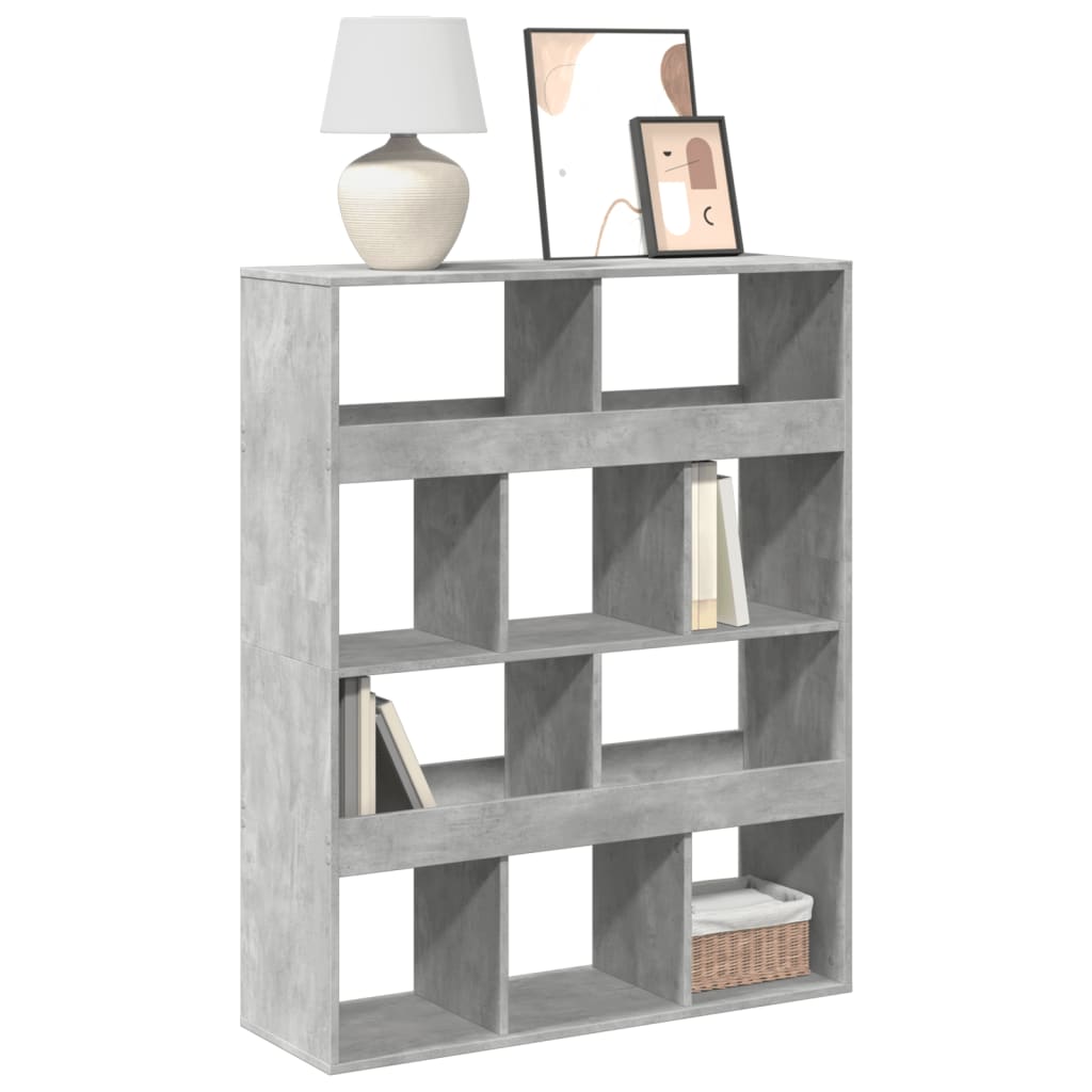 Regal za knjige boja betona 100x33x125,5 cm konstruirano drvo