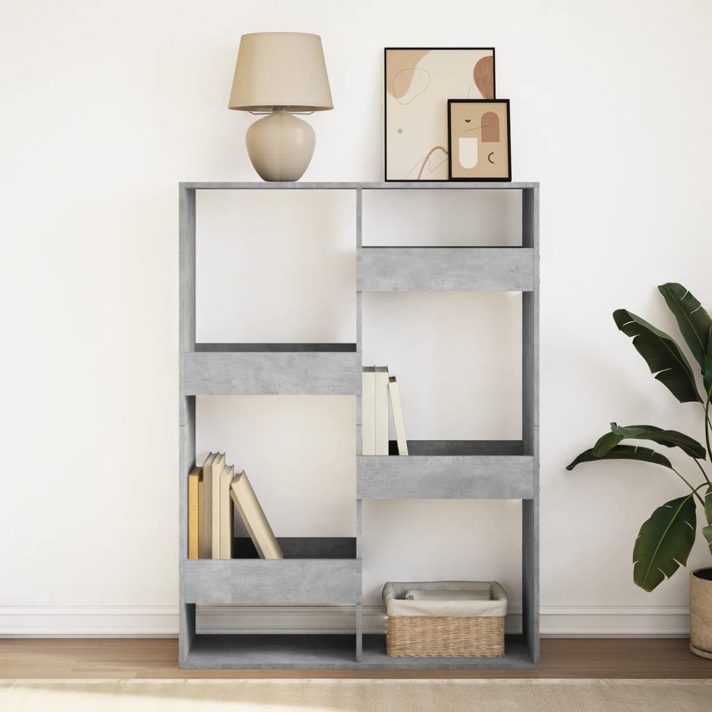 Regal za knjige boja betona 100x33x135 cm konstruirano drvo