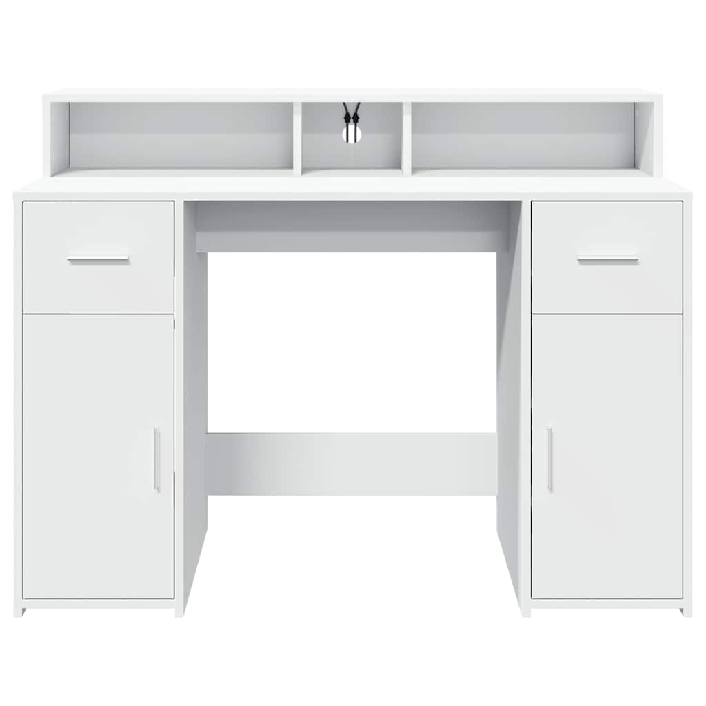 Radni stol LED bijeli 120 x 55 x 91 cm od konstruiranog drva