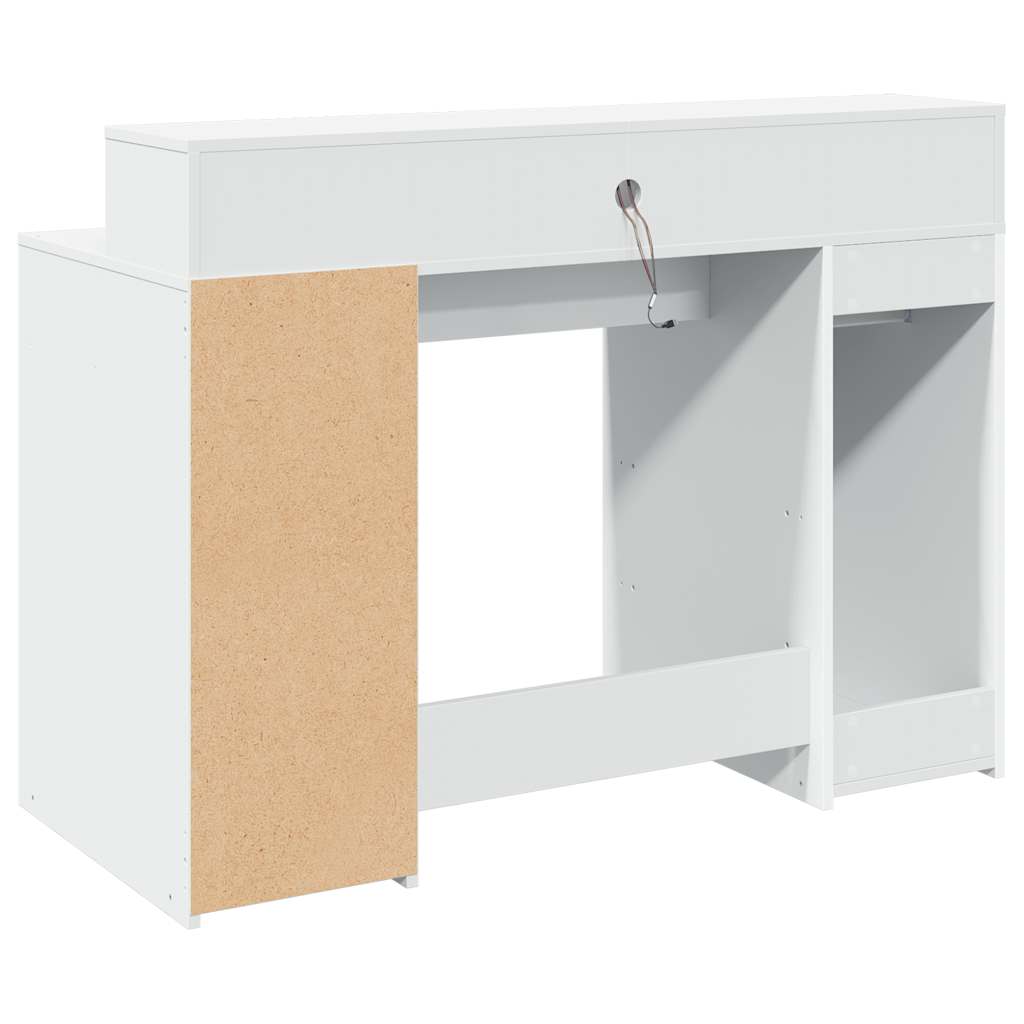 Radni stol LED bijeli 120 x 55 x 91 cm od konstruiranog drva