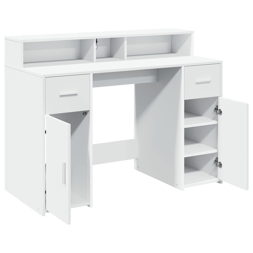Radni stol LED bijeli 120 x 55 x 91 cm od konstruiranog drva
