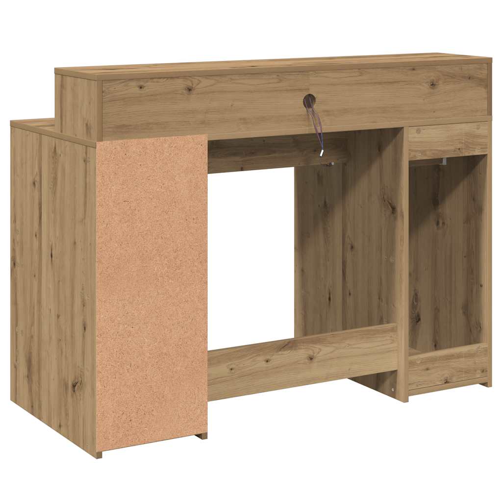 Radni stol s LED svjetlima 120x55x91 cm konstruirano drvo