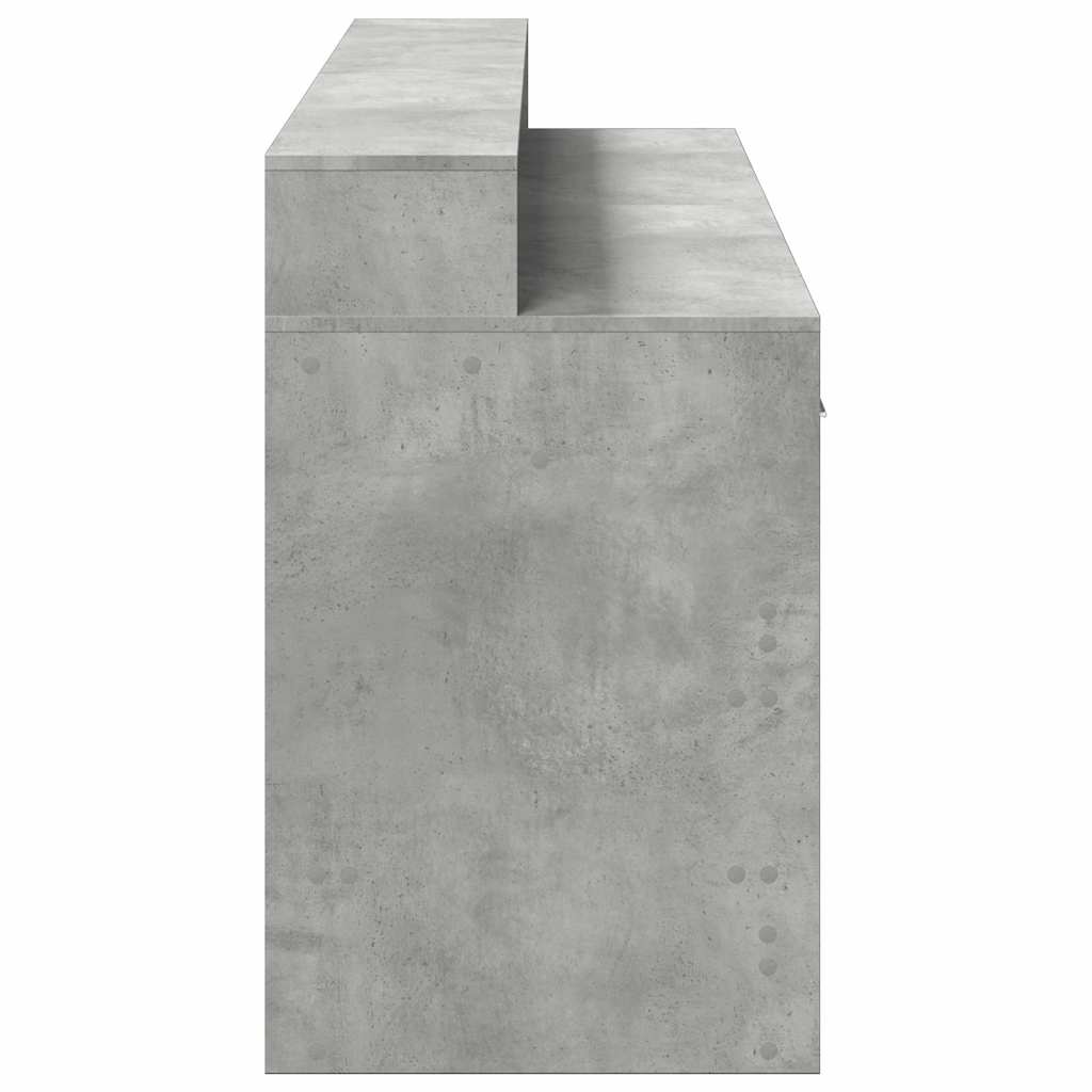 Radni stol s LED svjetlima sivi 160x55x91 cm konstruirano drvo
