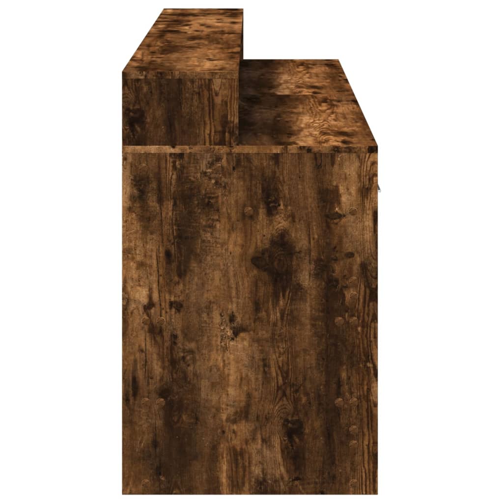 Radni stol s LED svjetlima boja hrasta 160x55x91 cm drveni