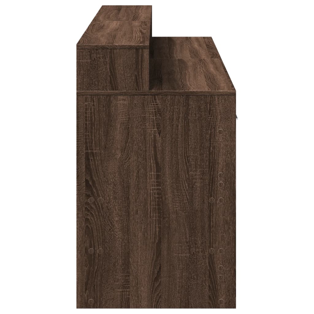 Radni stol s LED svjetlima smeđa boja hrasta 160x55x91cm drveni