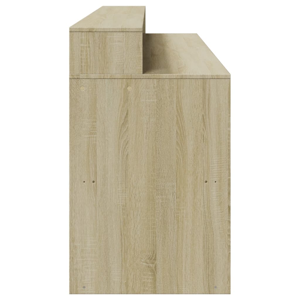 Radni stol s LED svjetlima boja hrasta 200 x 55 x 91 cm drveni