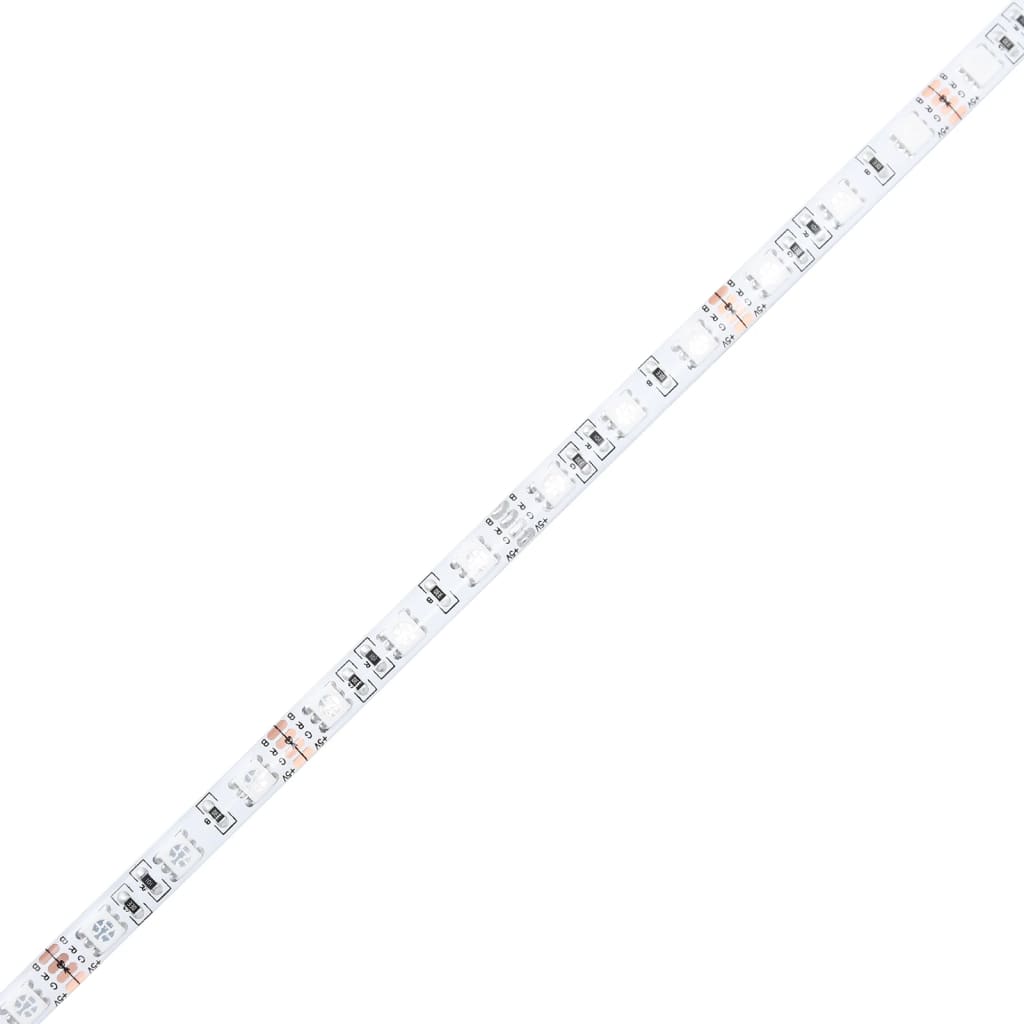 Radni stol s LED svjetlima boja hrasta 200x55x91 cm drveni