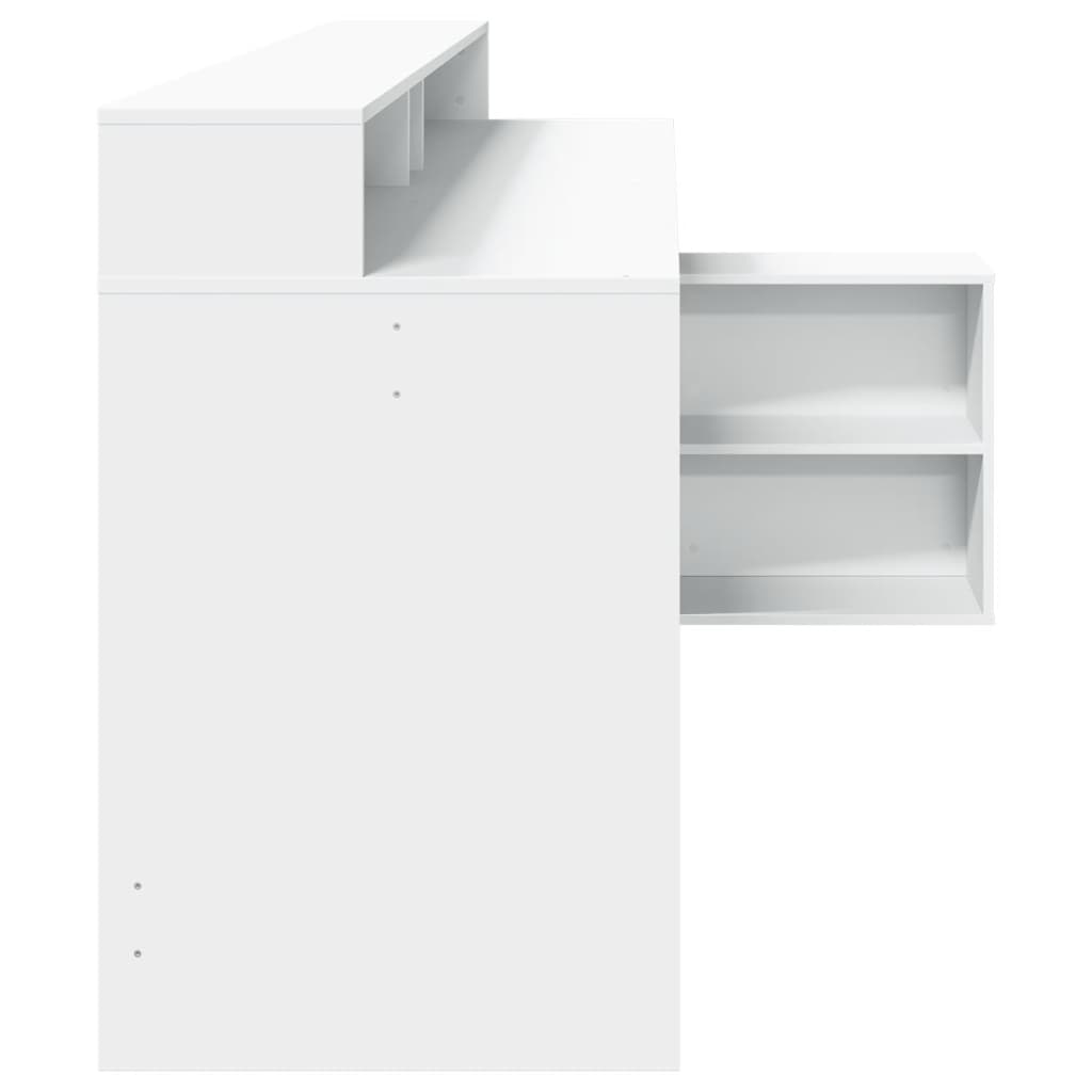 Radni stol LED bijeli 200 x 104 x 91 cm od konstruiranog drva