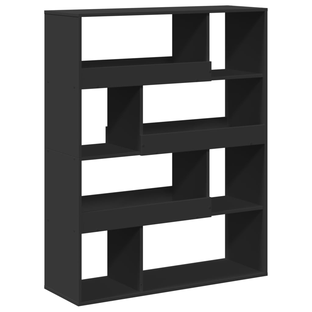 Sobna pregrada crna 100 x 33 x 125,5 cm konstruirano drvo
