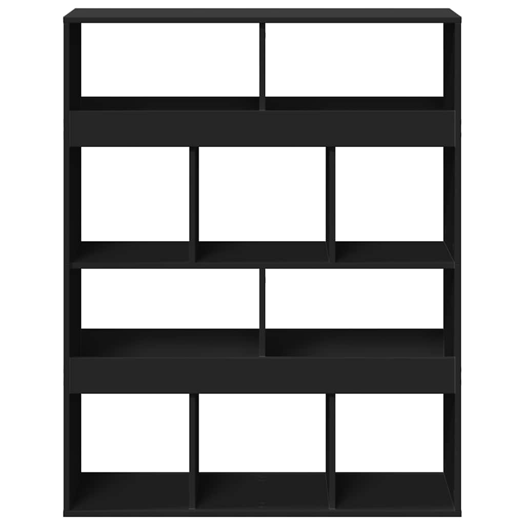 Sobna pregrada crna 100 x 33 x 125,5 cm konstruirano drvo