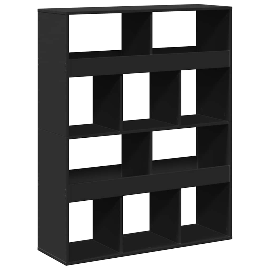 Sobna pregrada crna 100 x 33 x 125,5 cm konstruirano drvo
