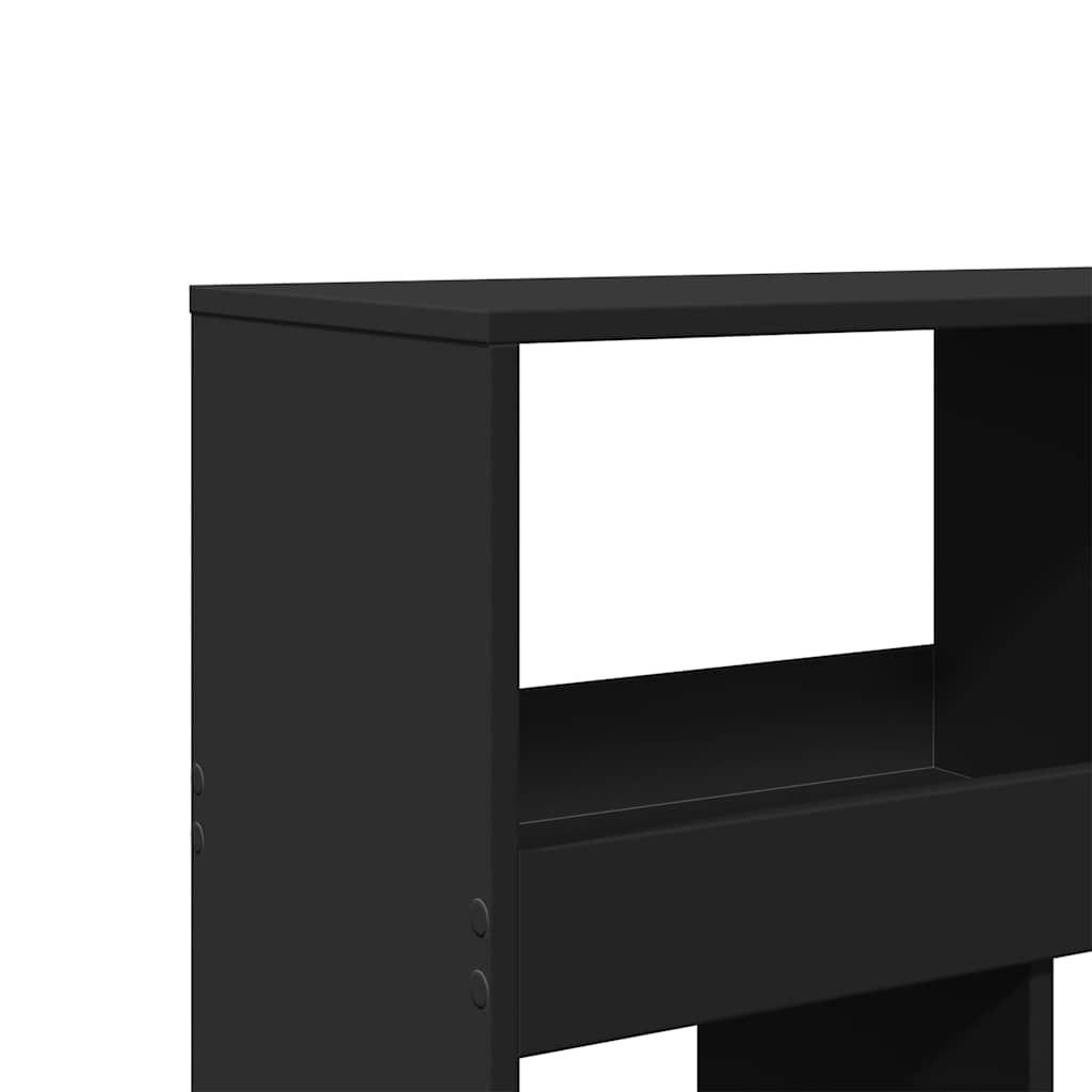 Sobna pregrada crna 100 x 33 x 125,5 cm konstruirano drvo